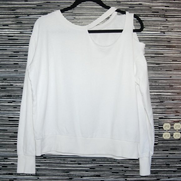 LPA Tops - LPA Gator Ripped Cutouts Torn Shoulder Sweatshirt